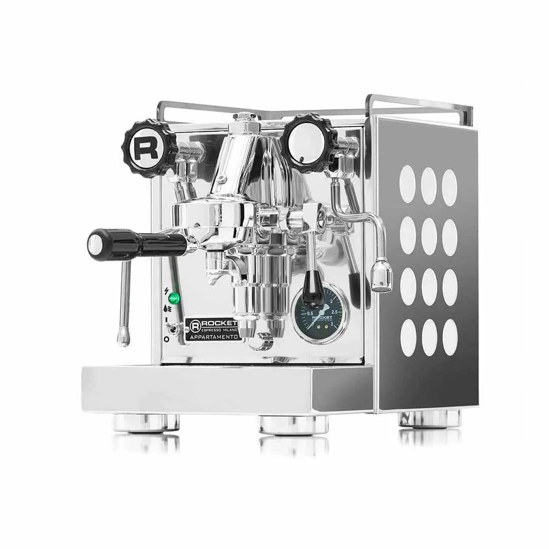 Appartamento Máquina de Espresso-Trocador de calor-Rocket Espresso-Cromado/Branco-Barista e Espresso