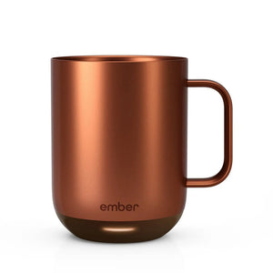Caneca elétrica Ember V2, 295ml em cor cobre com design elegante e moderno para controlo da temperatura do café