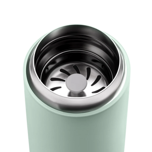 Imagem detalhada de um copo take away isolado verde menta em aço inoxidável para café, Últimas novidades, tudo sobre café.
