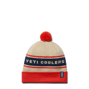 Gorro com Pompom Branco / Laranja YETI
