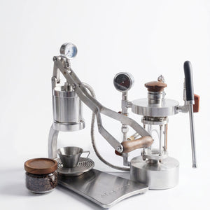 Máquina de espresso Aleman 2P com alavanca manual | Base e bandeja de gotas em aço inoxidável