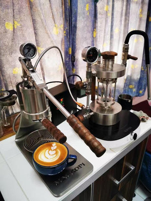 Máquina de café expresso Aleman Sniper com alavanca manual | Precision Tower em aço inoxidável