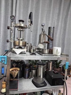 Máquina de café expresso Aleman Sniper com alavanca manual | Precision Tower em aço inoxidável