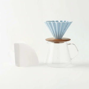 Conjunto japonês de preparação manual - Origami dripper + pacote de 100 filtros - Barista e Espresso