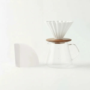 Conjunto japonês de preparação manual - Origami dripper + pacote de 100 filtros - Barista e Espresso