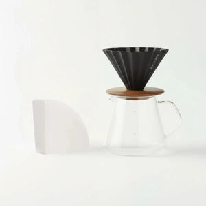 Conjunto japonês de preparação manual - Origami dripper + pacote de 100 filtros - Barista e Espresso