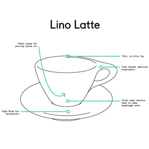 Lino Liten Latte kopp 240ml med fat - Vit - Barista och Espresso