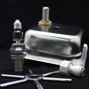 Enxaguador de jarra quadrado 150mm Spinjet em aço inoxidável com peças para limpeza eficaz de jarros de Espresso.