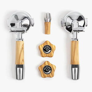 Handtagsset för ECM rotationshjul-Handtagsset-Wiedemann Manufuktur-Alternativ 1-Oliv-Barista och Espresso